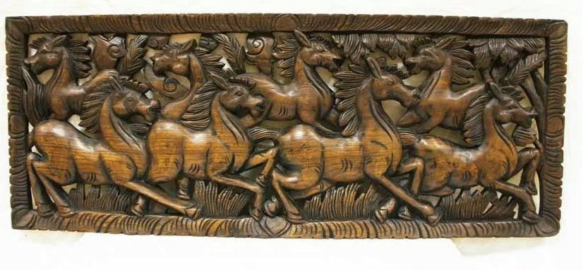 

Панно "Табун лошадей", 90x35см 102312 Восточная лавка