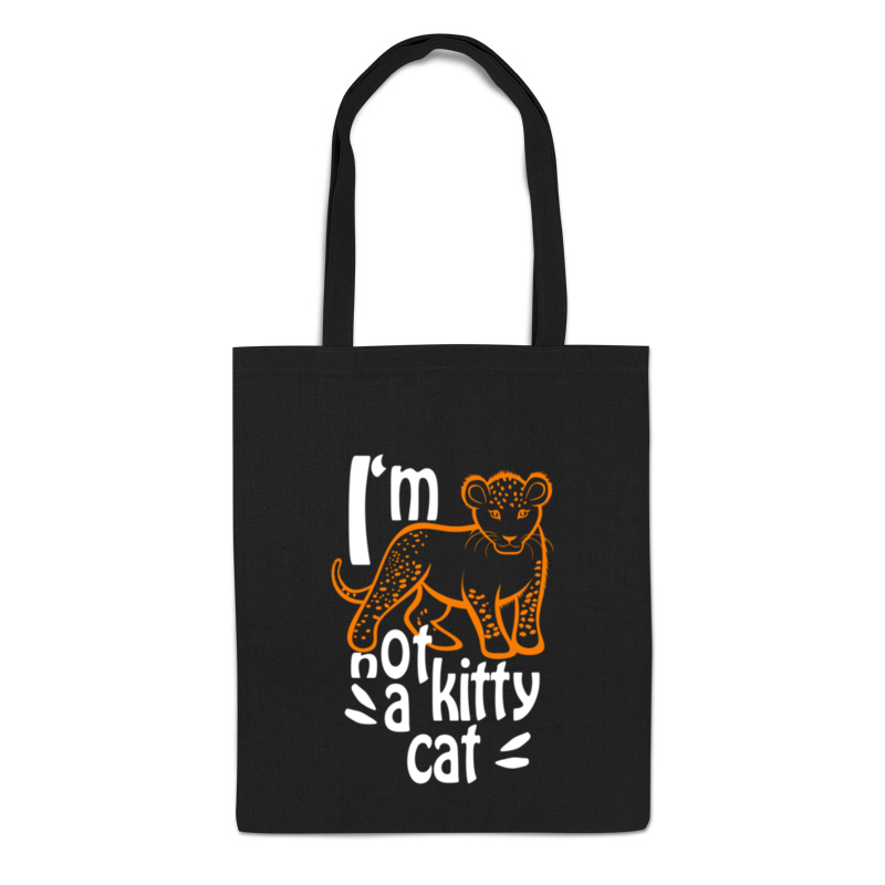 

Сумка-шоппер Printio Not a kitty cat черная, Черный, Not a kitty cat