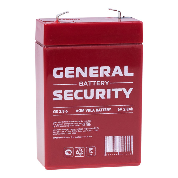 Свинцово-кислотный аккумулятор General Security GS 2.8-6 6В 2.8Aч 1889