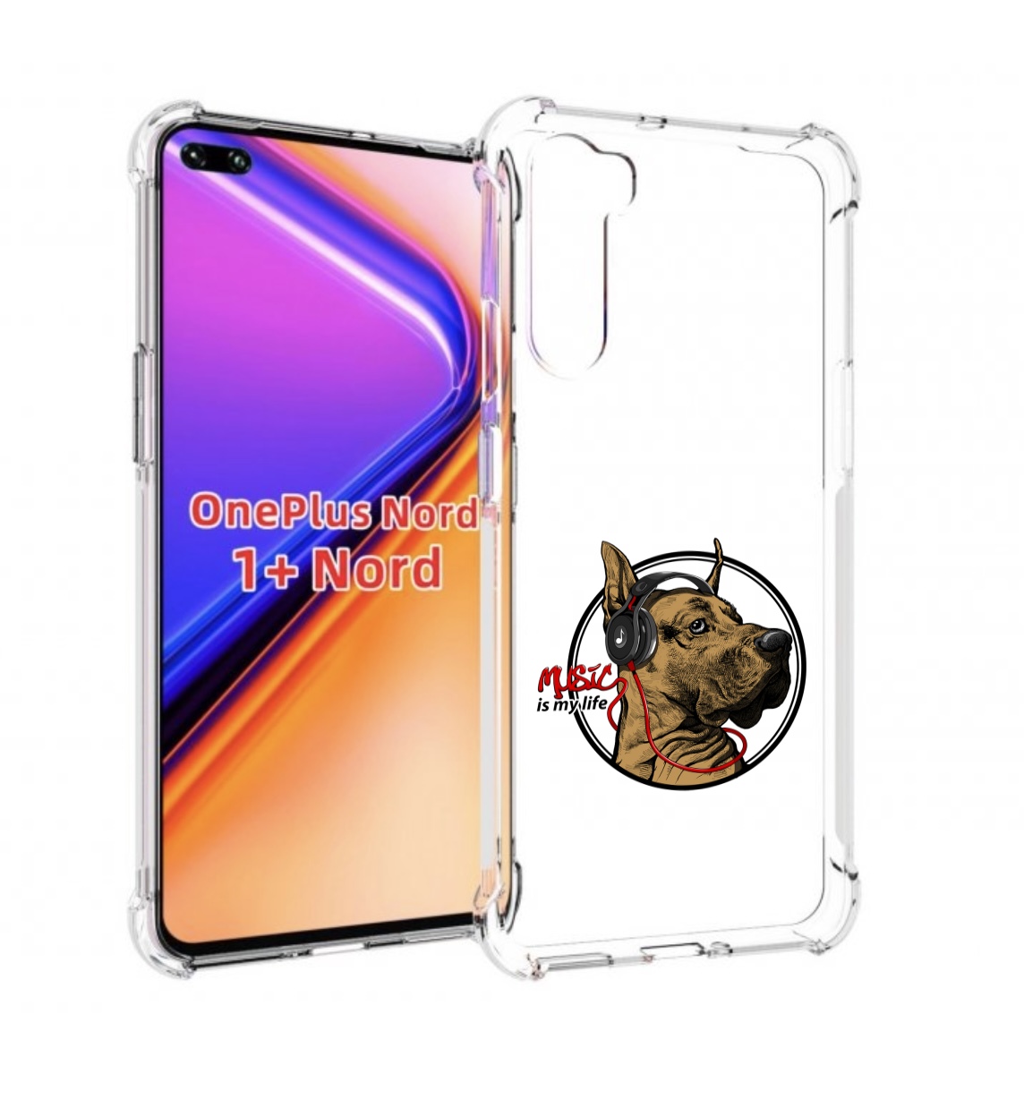 

Чехол MyPads музыкальная собака для OnePlus Nord / 1+ Nord (1ая версия), Прозрачный, Tocco