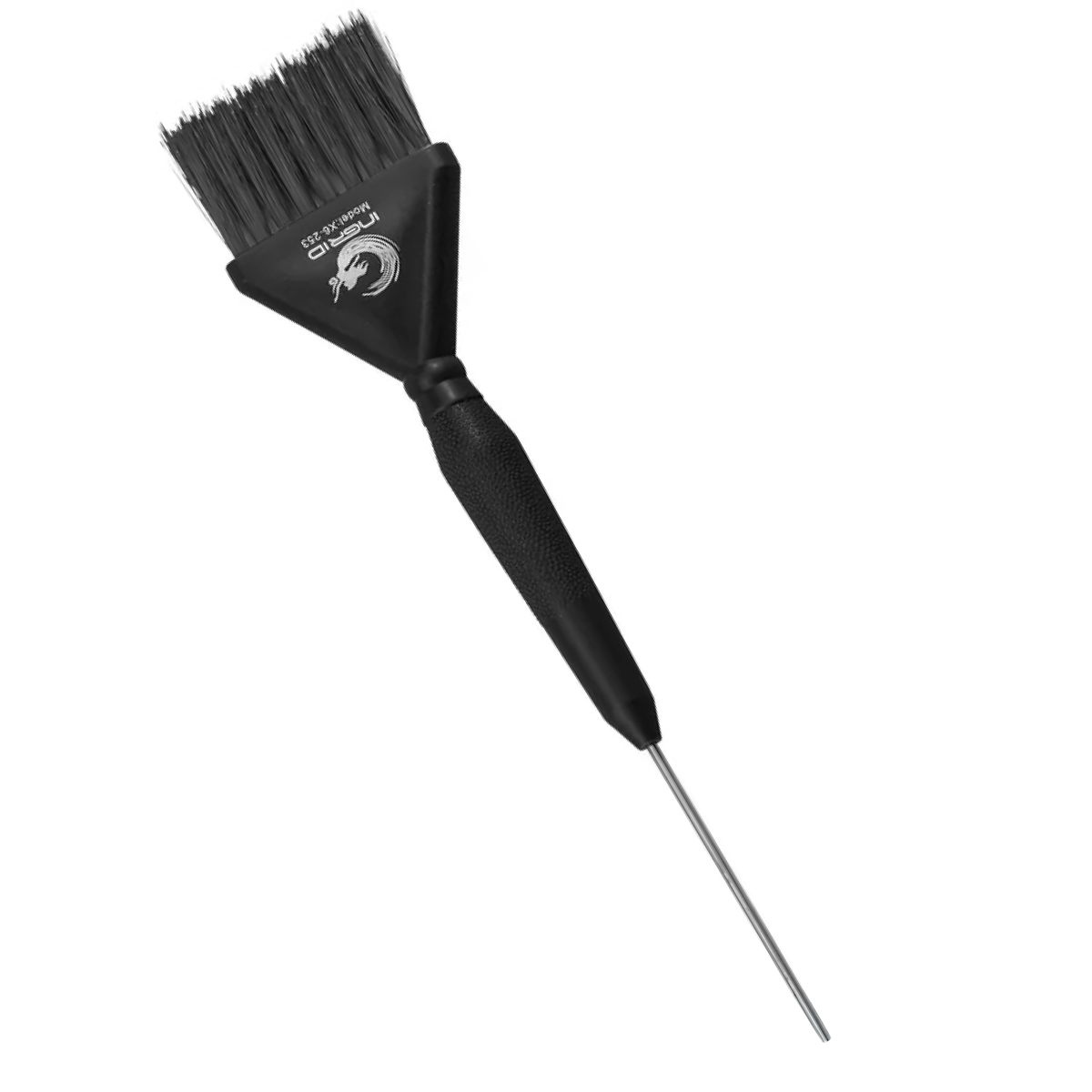 BO, Кисть для окрашивания волос, 9 рядов, метал. хвост, черная щетина