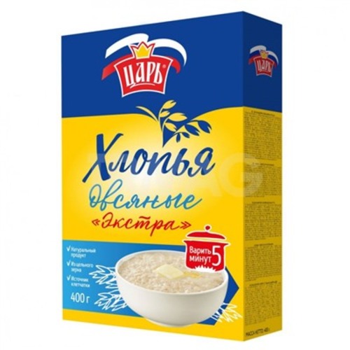 

Хлопья овсяные Экстра Царь 400гр