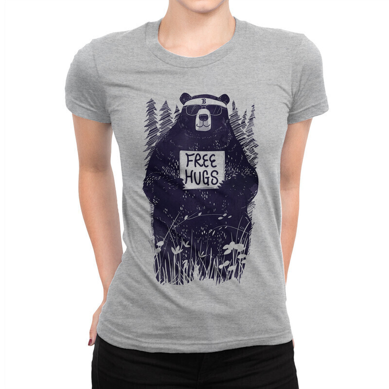 

Футболка женская Dream Shirts Free Hugs 10001821 серая 3XL, "Free Hugs" 10001821