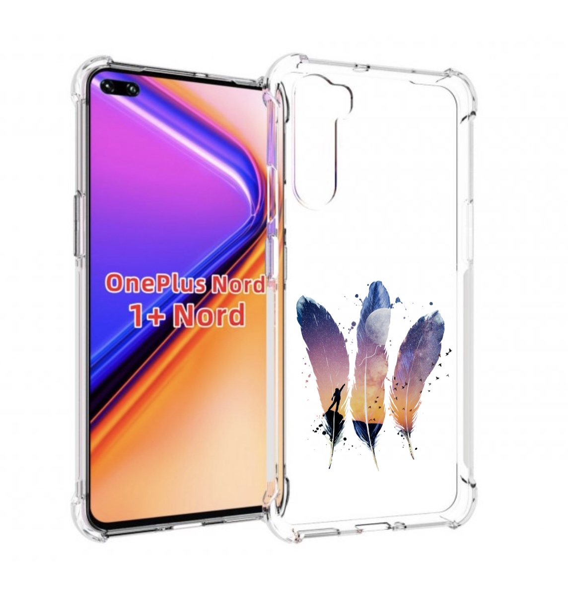 

Чехол MyPads небесные перья для OnePlus Nord / 1+ Nord (1ая версия), Прозрачный, Tocco