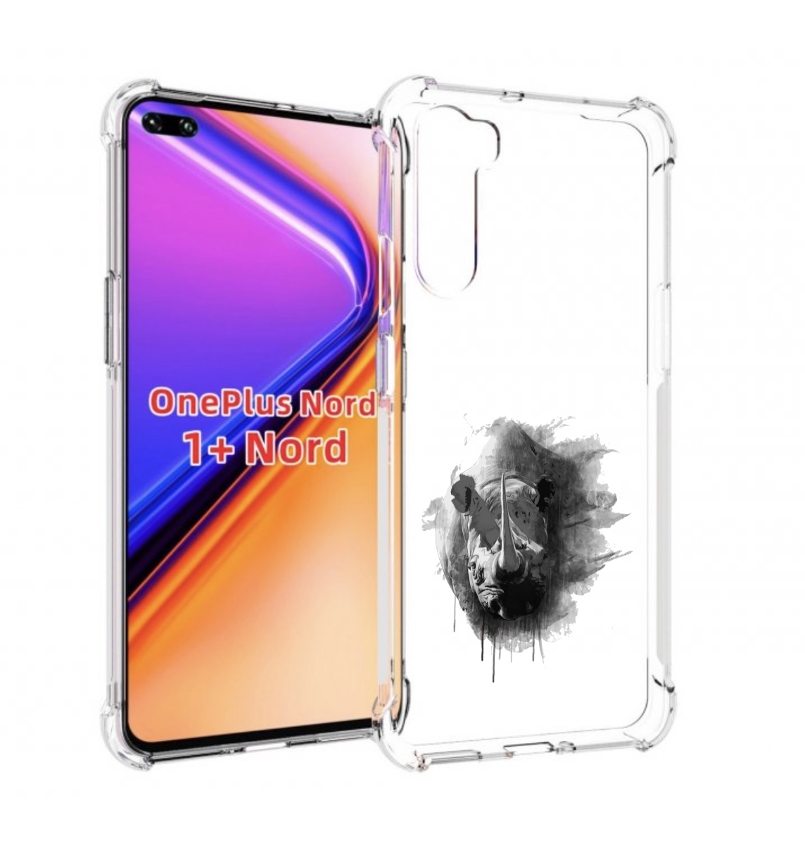 

Чехол MyPads носорог для OnePlus Nord / 1+ Nord (1ая версия), Прозрачный, Tocco