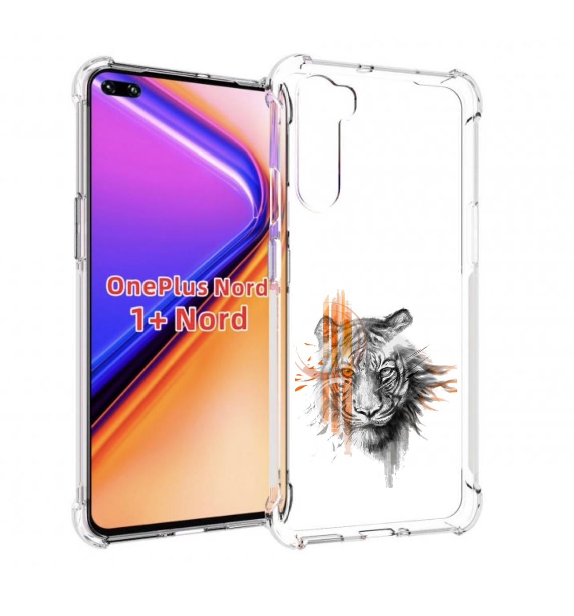 

Чехол MyPads огненный тигр для OnePlus Nord / 1+ Nord (1ая версия), Прозрачный, Tocco