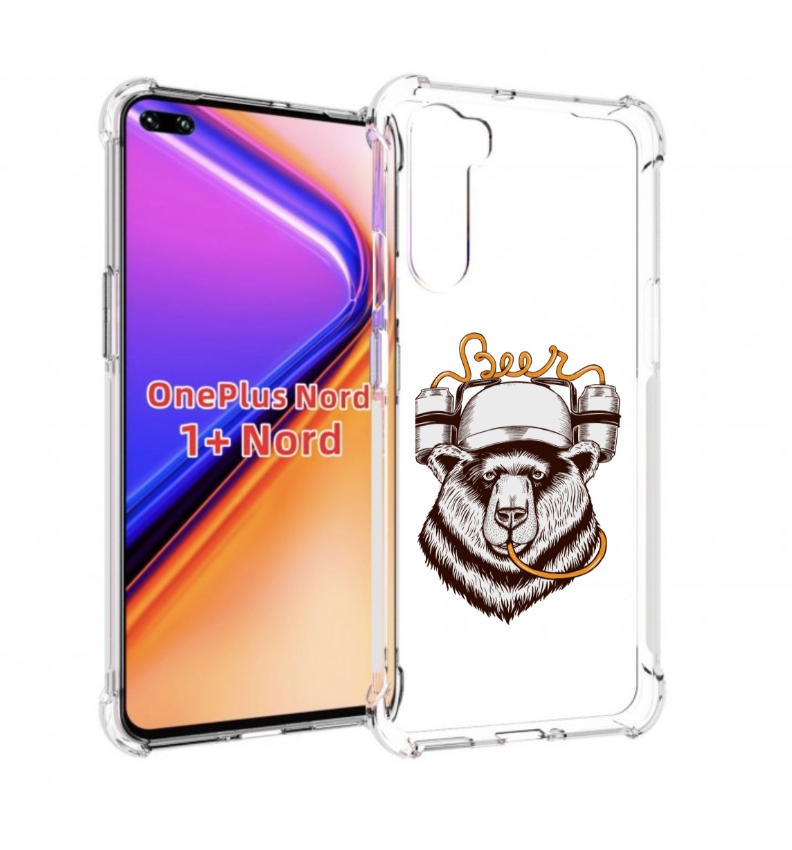 

Чехол MyPads пивной медведь для OnePlus Nord / 1+ Nord (1ая версия), Прозрачный, Tocco