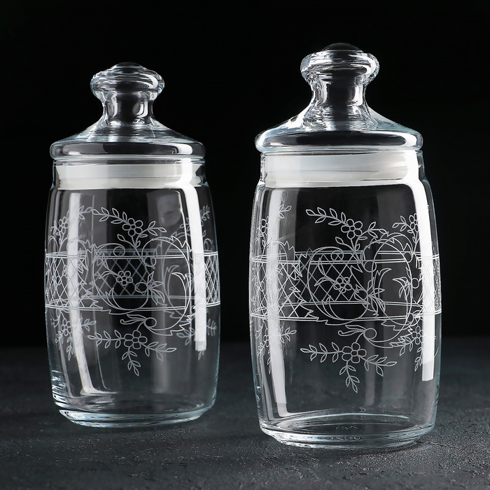 

GiDGLASS Набор банок «Ассоль», 1,1 л, с гравировкой, 2 шт
