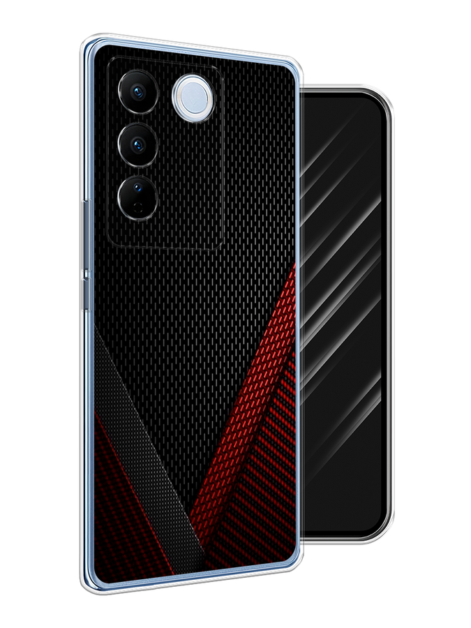 

Чехол Awog на Vivo V27/V27 Pro "Красный карбон", Черный;красный, 268450-3
