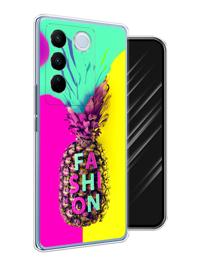 

Чехол Awog на Vivo V27/V27 Pro "Кислотный ананас", Желтый;розовый;бирюзовый, 268450-10
