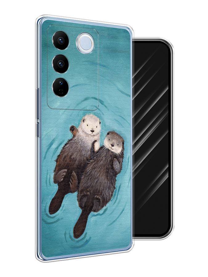 

Чехол Awog на Vivo V27/V27 Pro "Парочка бобров", Голубой, 268450-10