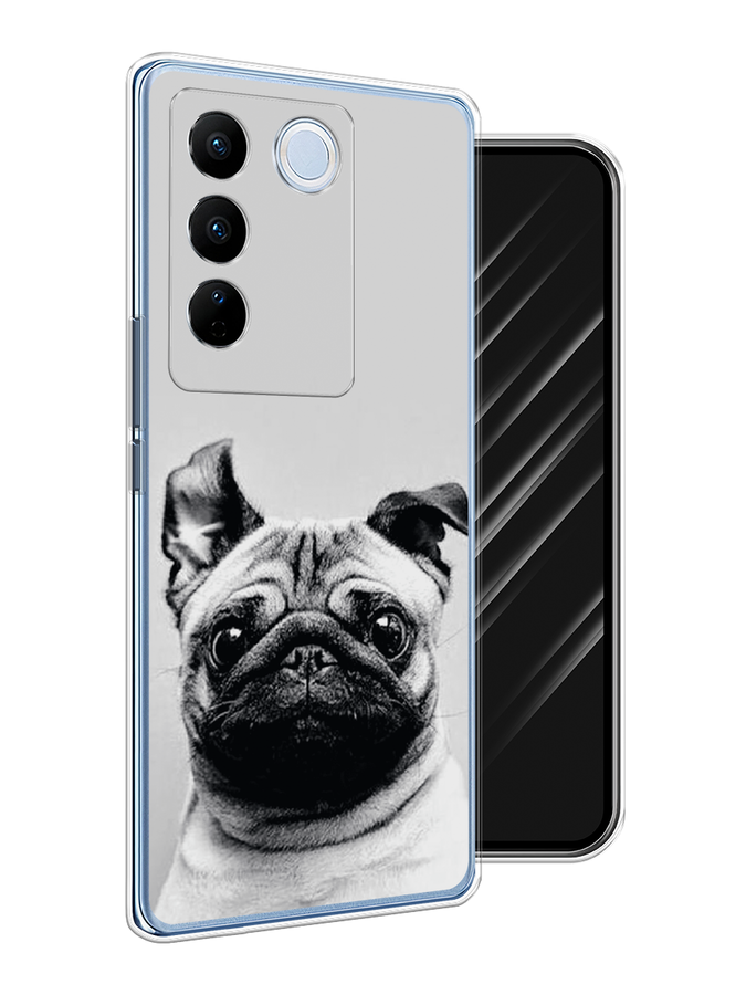 

Чехол Awog на Vivo V27/V27 Pro "Ушастый мопс", Серый, 268450-1