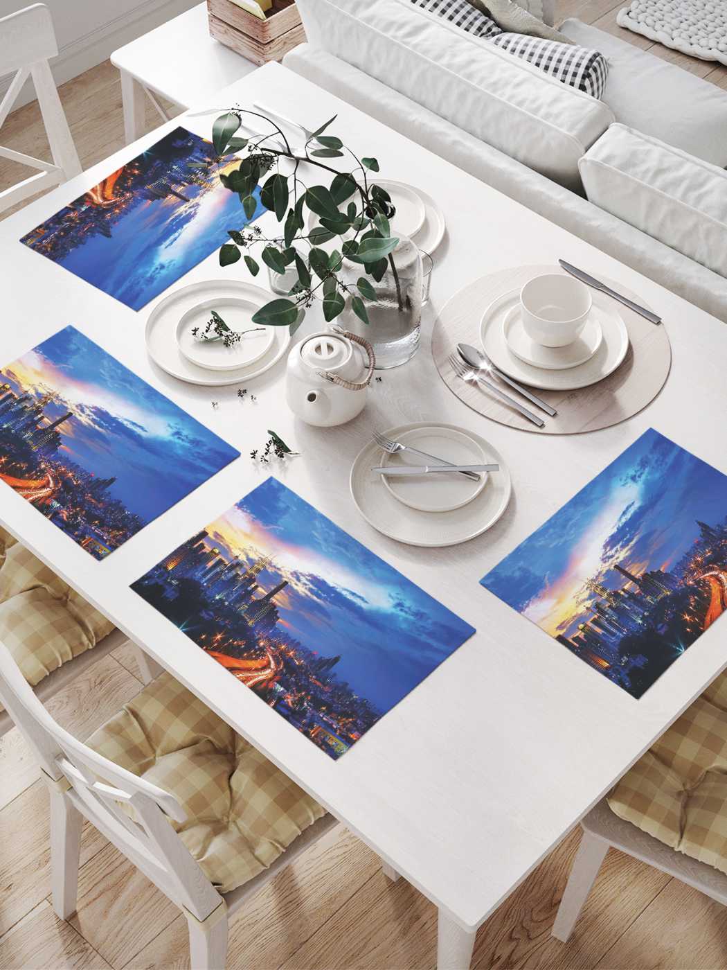 

Комплект салфеток JoyArty "Ночная магистраль" (32х46 см, 4 шт.), Серый