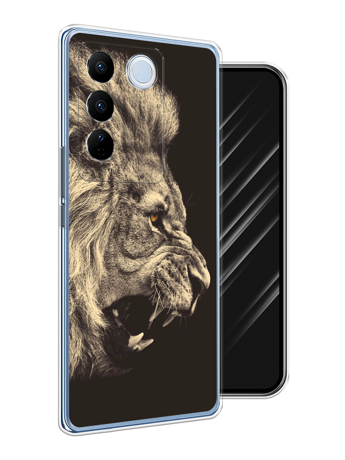 

Чехол Awog на Vivo V27/V27 Pro "Львиный рык 2", Бежевый;черный, 268450-1