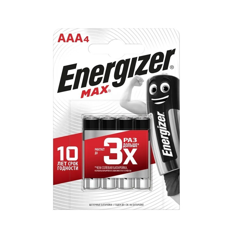 

Батарейка Energizer MAX E92/ААА BP4 4 шт, Energizer-1