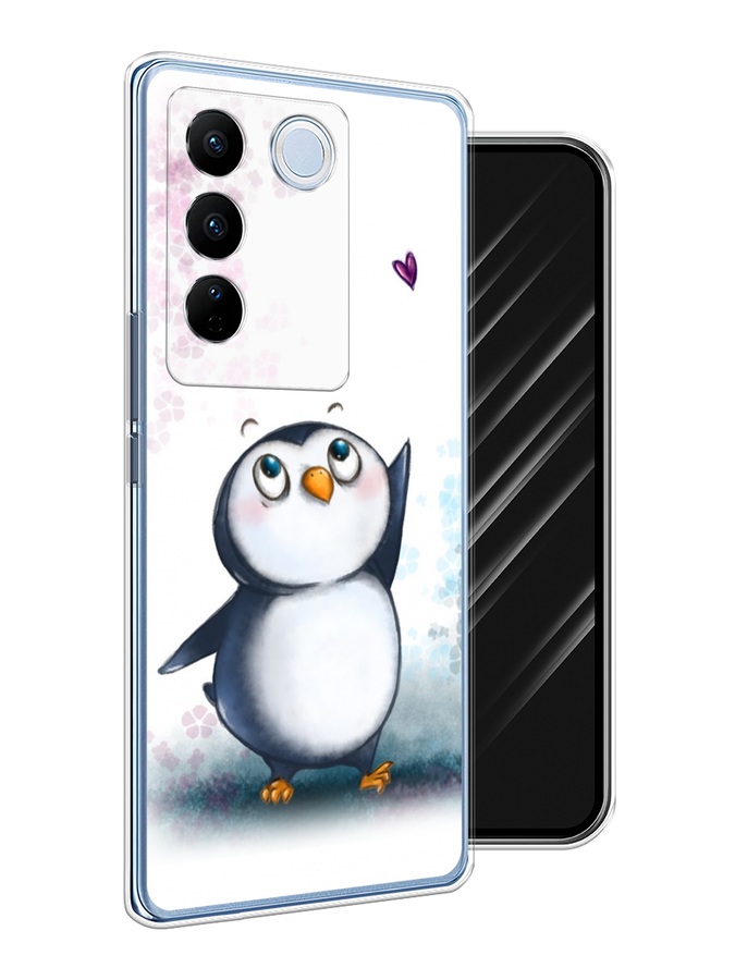 

Чехол Awog на Vivo V27/V27 Pro "Пингвин и сердечко", Белый, 268450-1