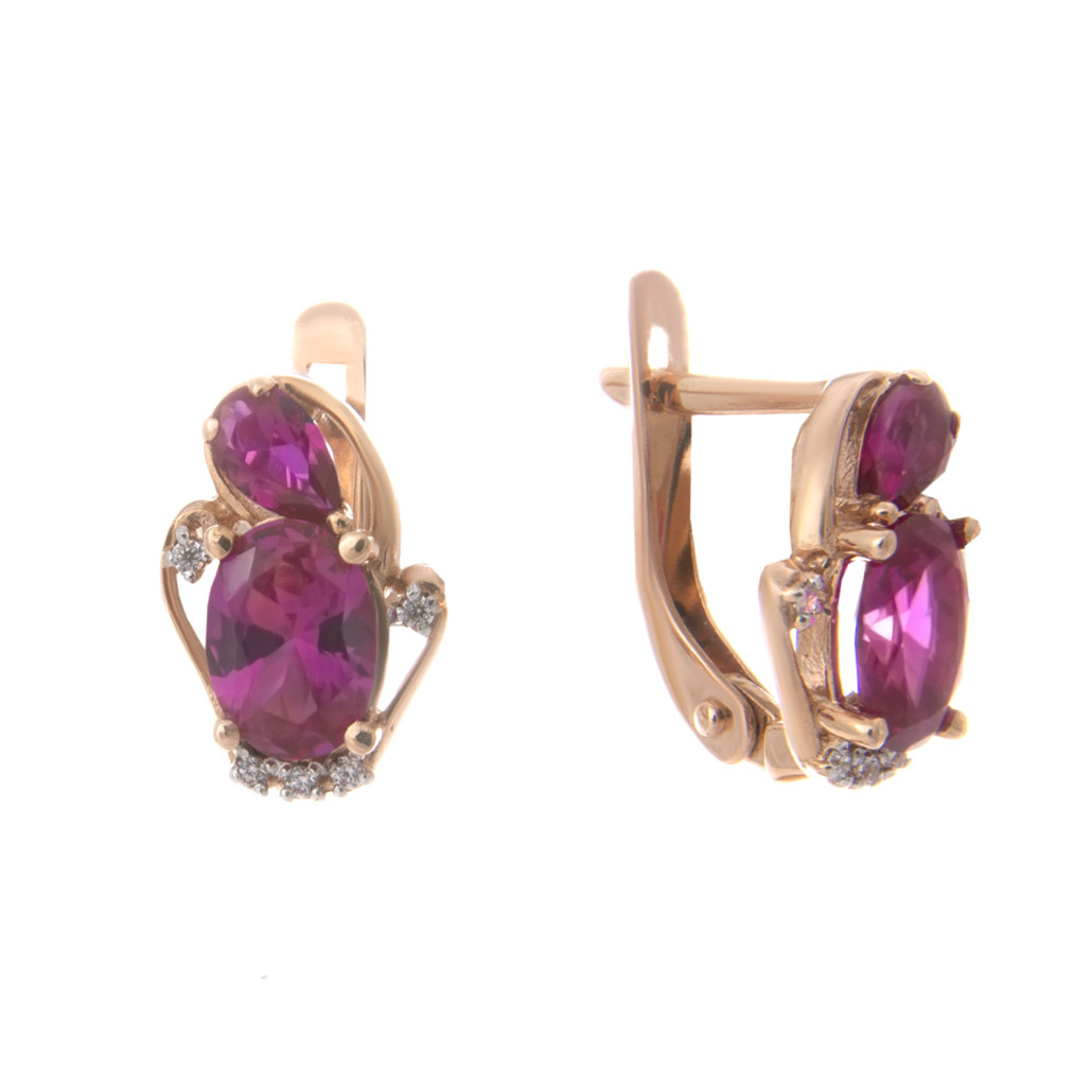

Серьги из красного золота с хризолитом Славнов 2-2874-001, 2-2874-001