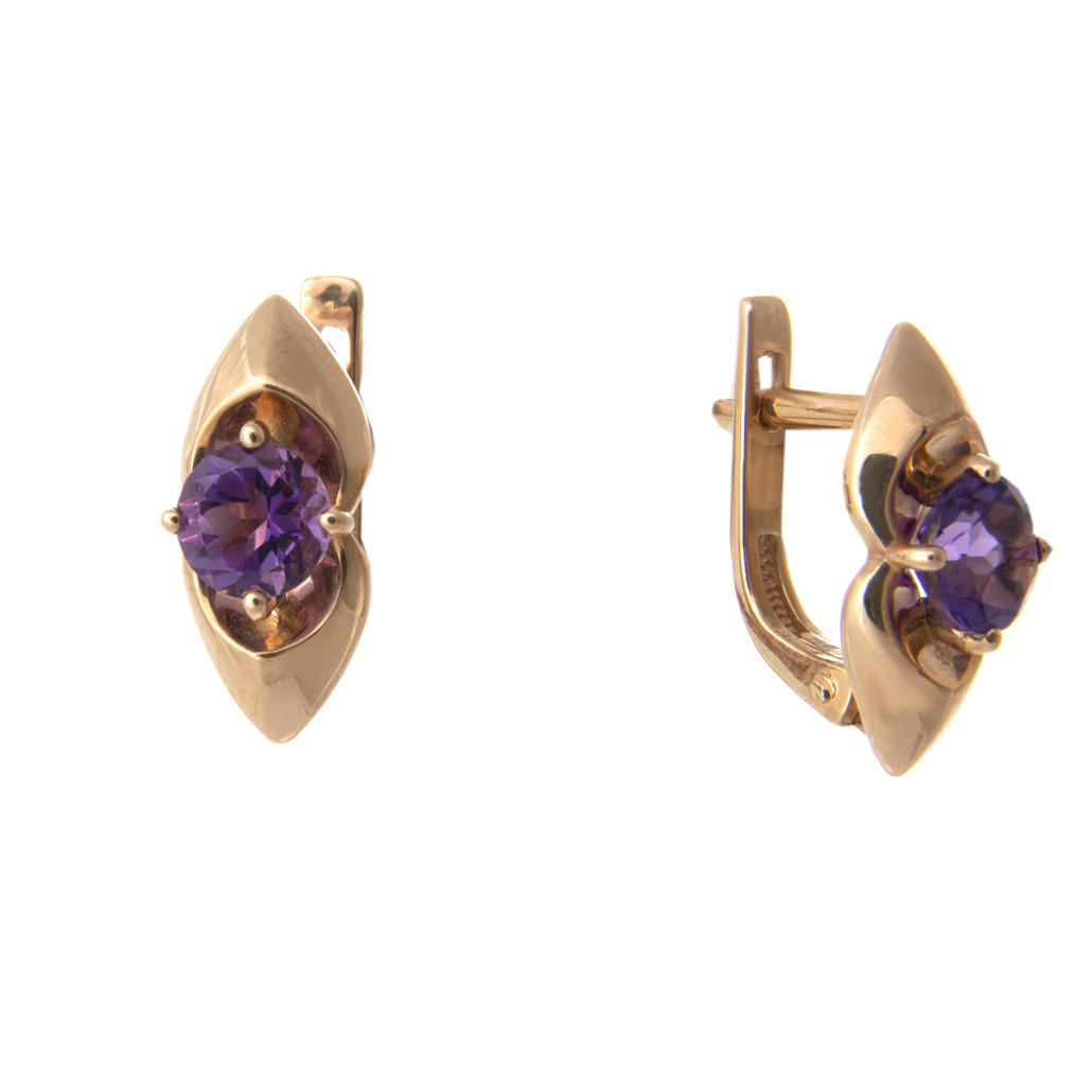 

Серьги из красного золота с аметистом Ювелирные традиции С120-4209Ам, С120-4209Ам