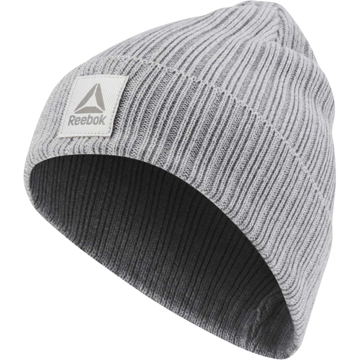 фото Шапка бини мужская reebok act fnd logo beanie серая р.54-58