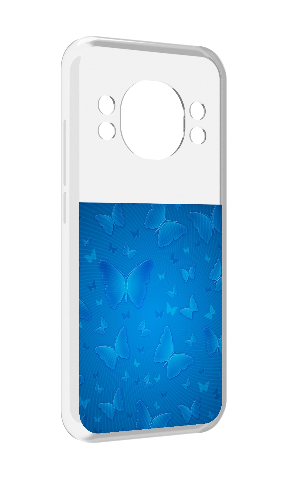 

Чехол MyPads голубые-бабочки для Doogee S98 / S98 Pro, Прозрачный, Tocco