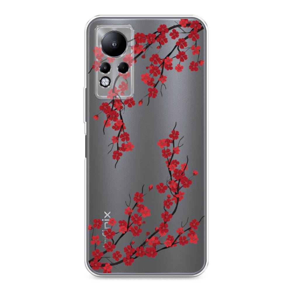 

Чехол на Infinix Note 11/12 G88 "Красная сакура", Красный;черный, 3100450-2