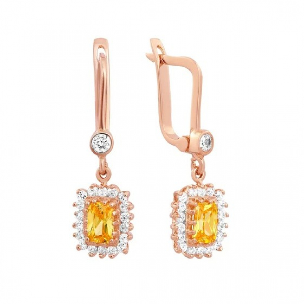 

Серьги из красного золота с цитрином Золото Дисконт 0709214316пд, 0709214316пд