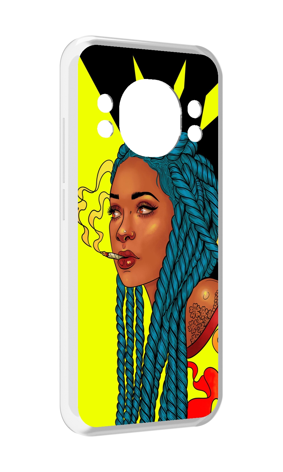 

Чехол MyPads девушка с запутанными волосами синий женский для Doogee S98 / S98 Pro, Прозрачный, Tocco