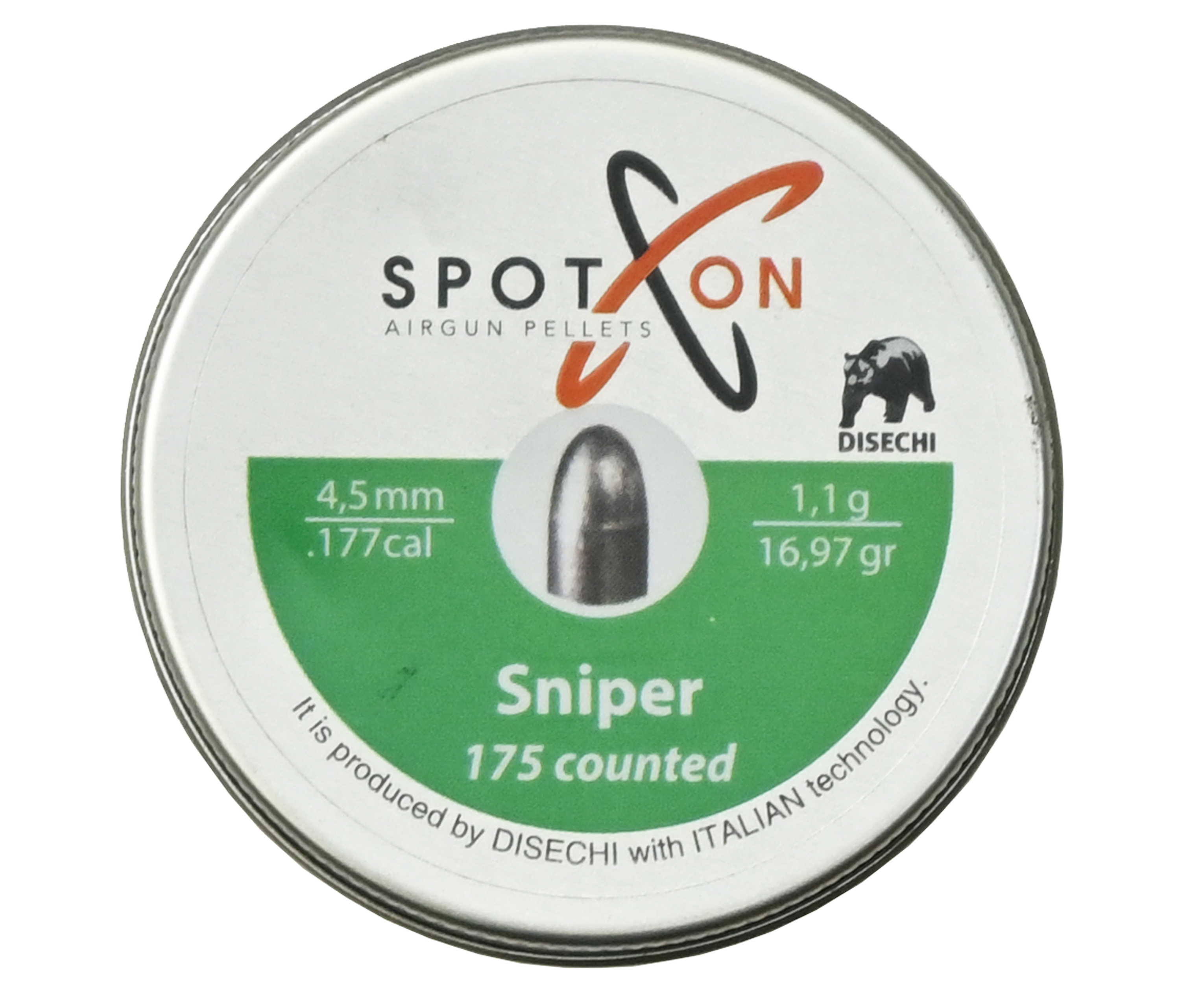 

Пули пневматические Spoton Disechi Sniper 4.5 мм 1.1 г 175 шт, Серебристый, Sniper