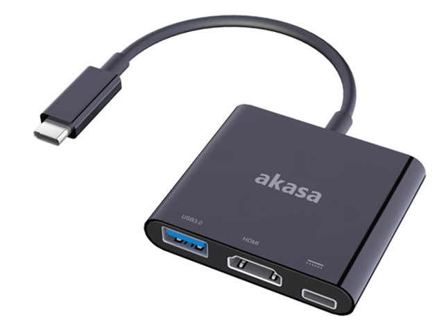 фото Цифровой конвертер akasa usb type-c to hdmi/usb/type-c 15cm ak-cbca01-15bk