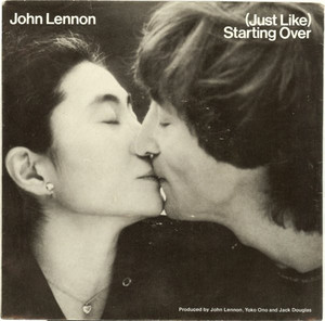 JOHN LENNON - JUST LIKE STARTING OVER GOLD 45 (12 X 16)