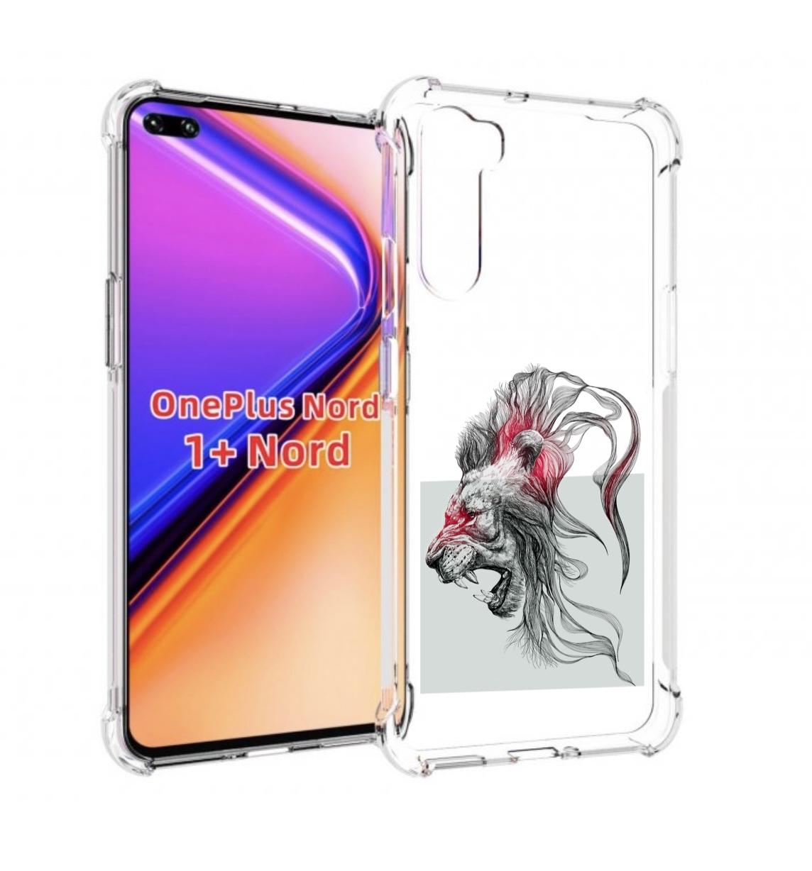 

Чехол MyPads разъяренный лев для OnePlus Nord / 1+ Nord (1ая версия), Прозрачный, Tocco