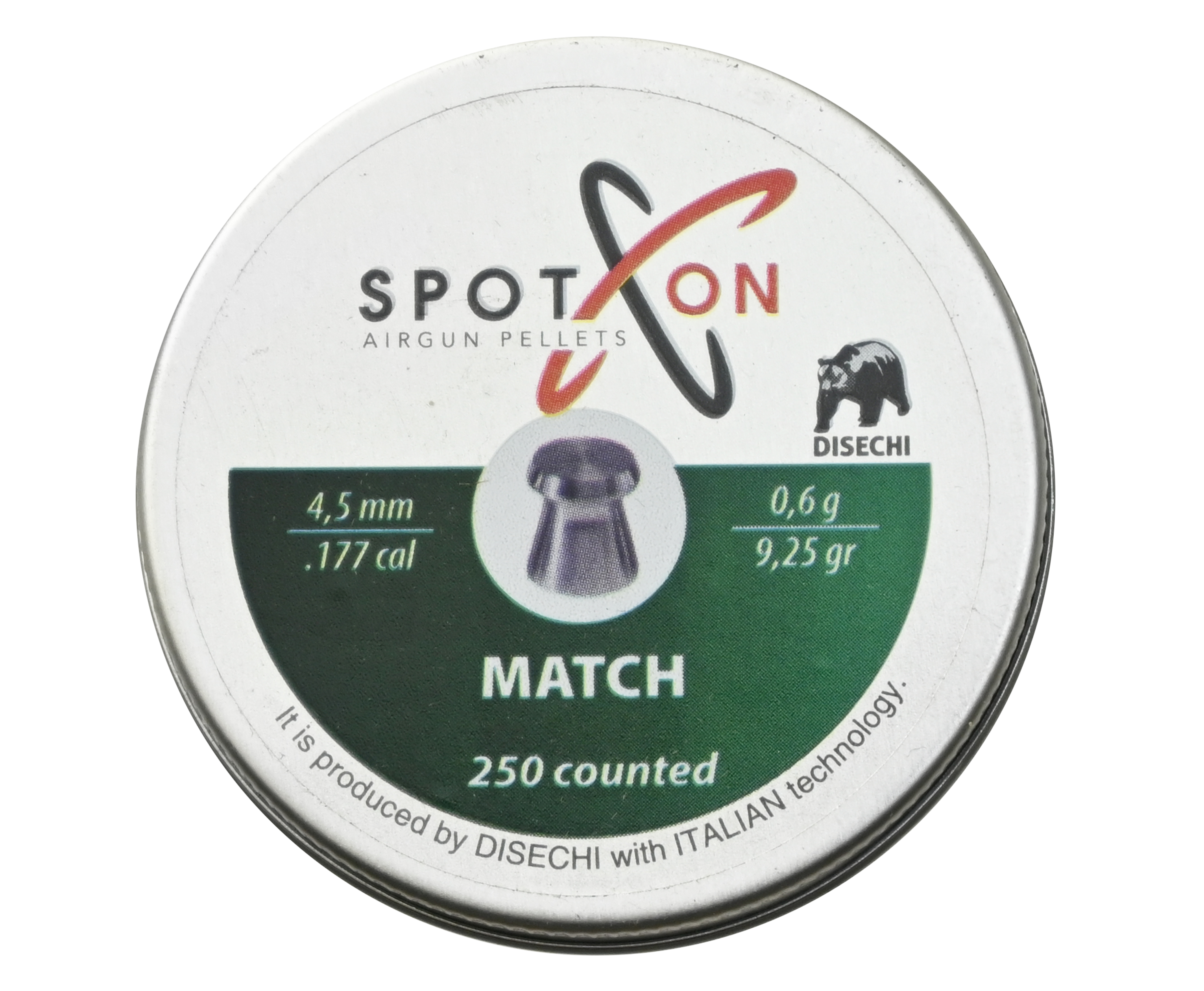 

Пули пневматические Spoton Disechi Match 4.5 мм 0.60 г 250 шт, Серебристый, Match