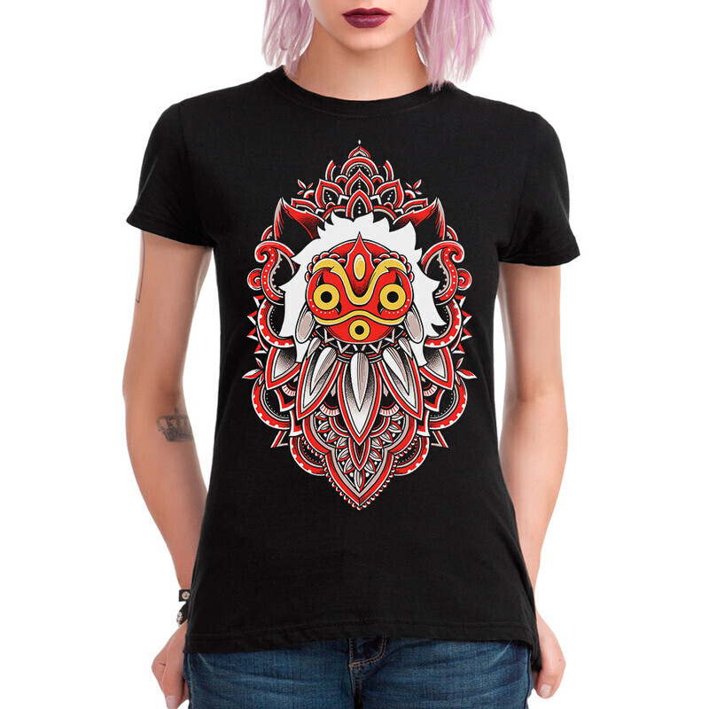 

Футболка женская Dream Shirts Принцесса Мононоке Студии Гибли 10002221 черная L, Принцесса Мононоке Студии Гибли 10002221