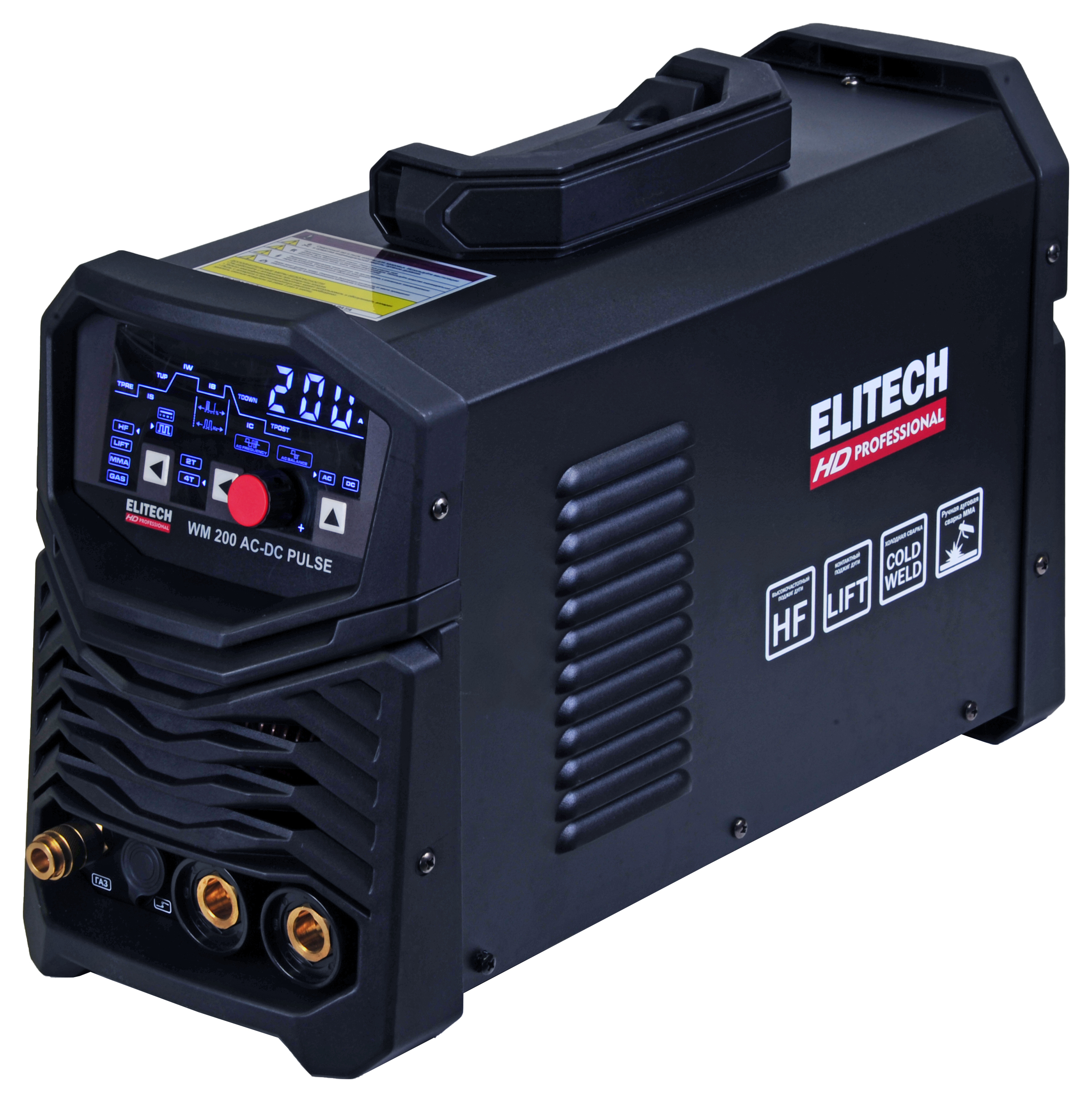 Аргонодуговой сварочный инвертор ( TIG) Elitech WM 200 AC-DC PULSE сварочный инвертор elitech аис 200lcd