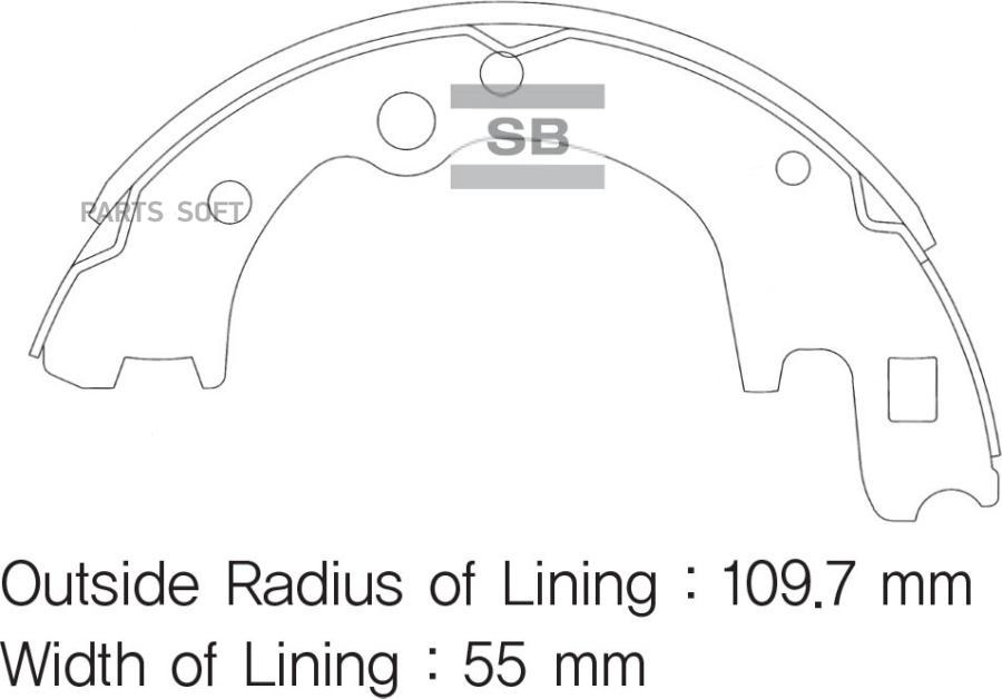 

Тормозные колодки Sangsin brake задние барабанные SA045