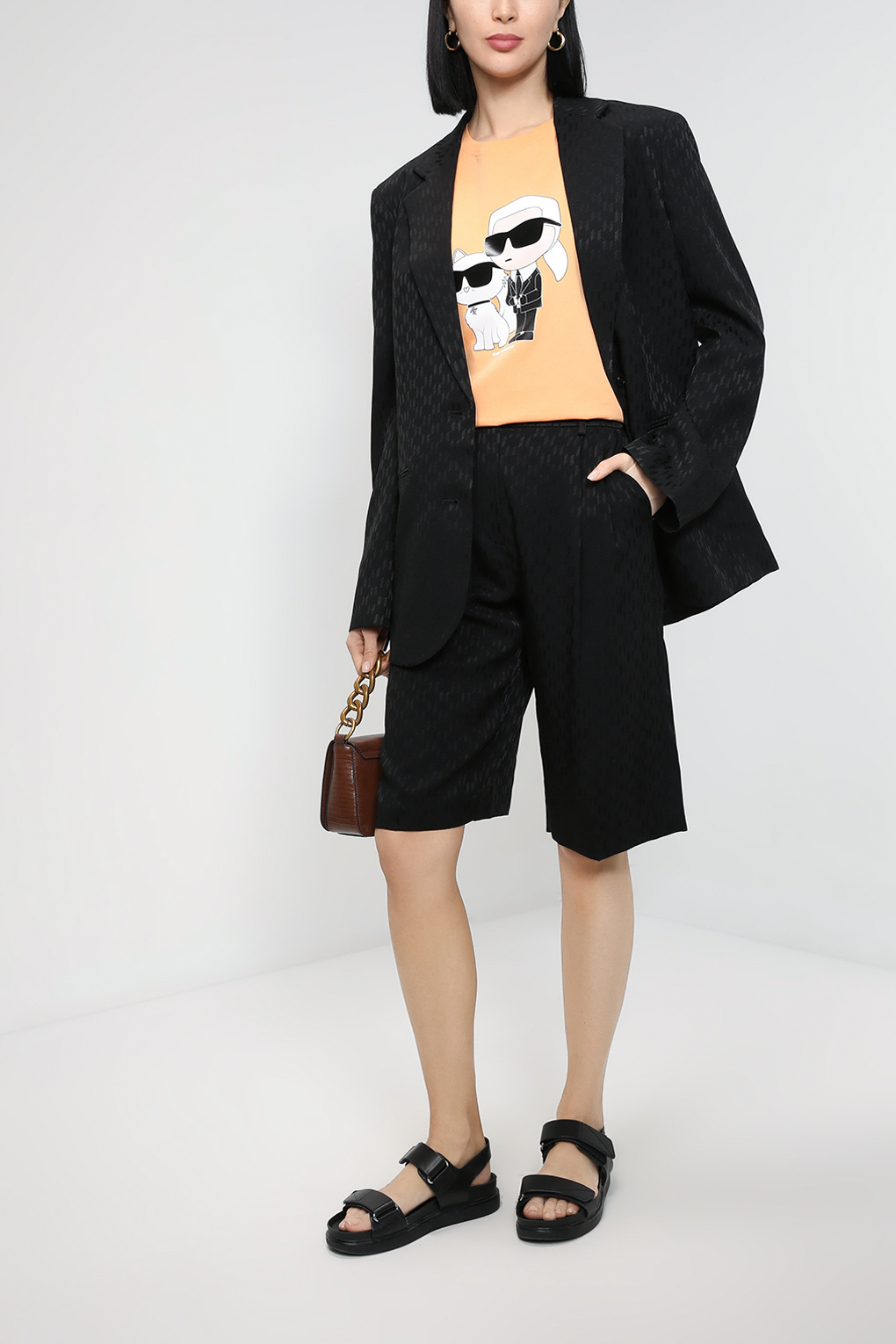 

Шорты женские Karl Lagerfeld 231W1009 черные 38, Черный, 231W1009