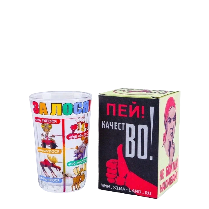 

Стакан гранёный в подарочной упаковке "За Лося!" 250 мл, Прозрачный