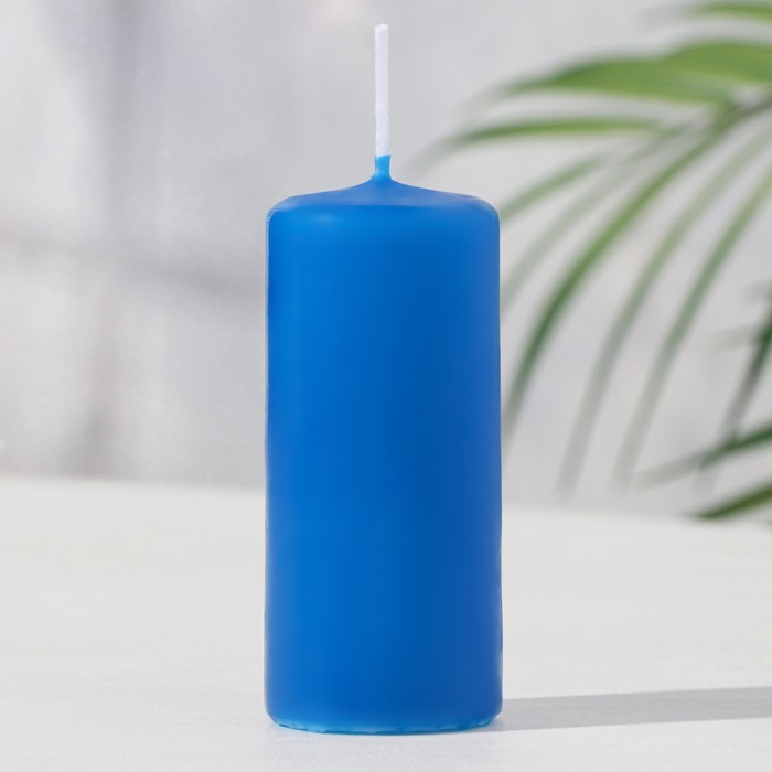 

Свеча - цилиндр, 4х9 см, 11 ч, 90 г, синяя, Синий