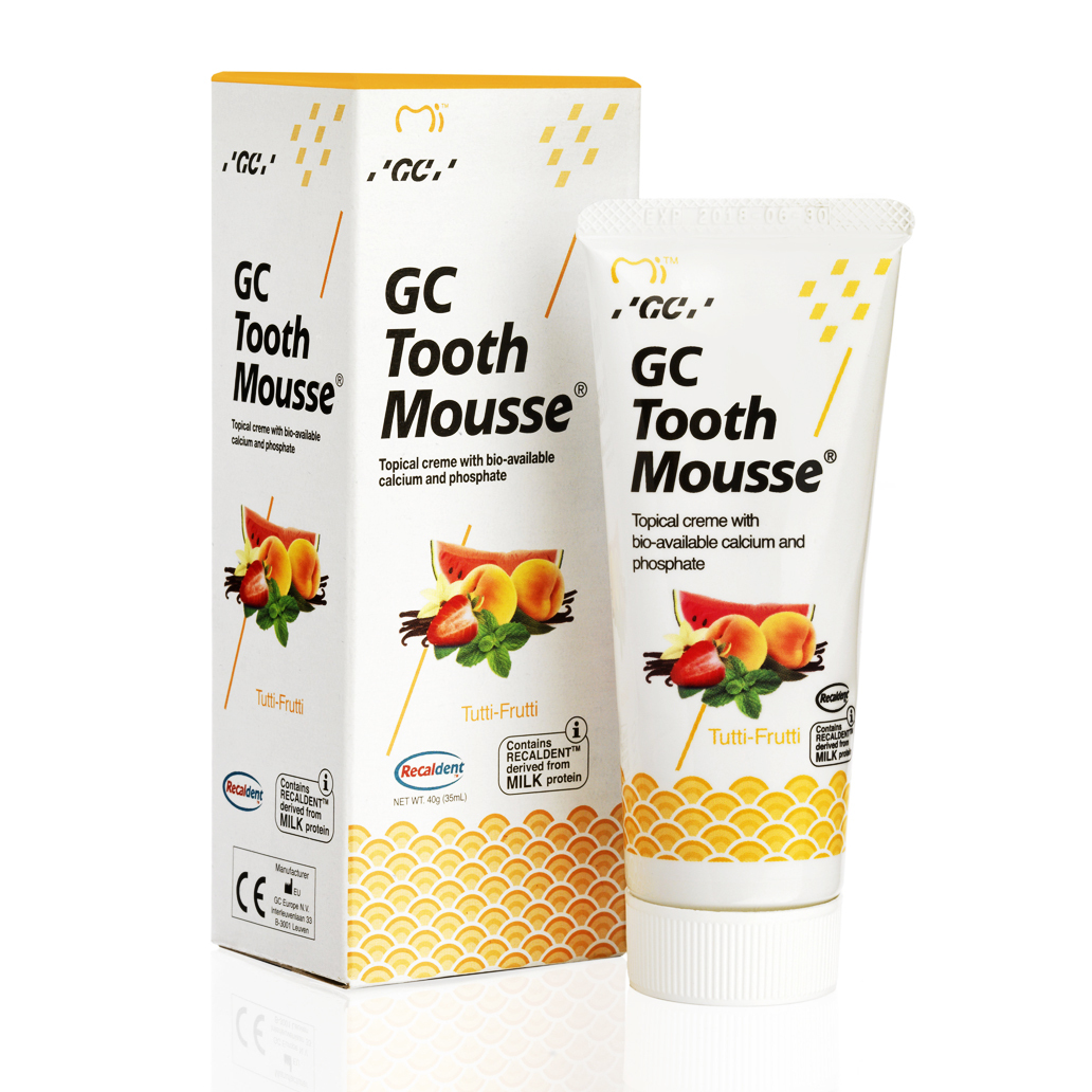 Реминерализующий гель GC Tooth Mousse Мультифрукт, 35 мл global white гель реминерализирующий для полости рта яблоко мята со фтором 40 мл