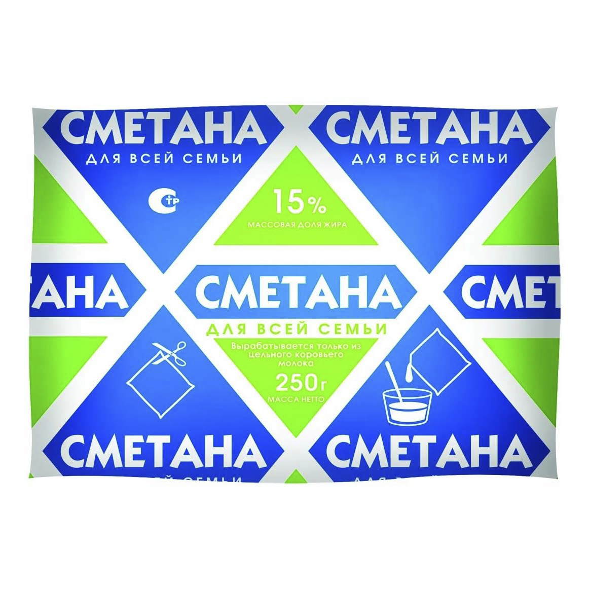 Сметана Для всей семьи 15% бзмж 250 г