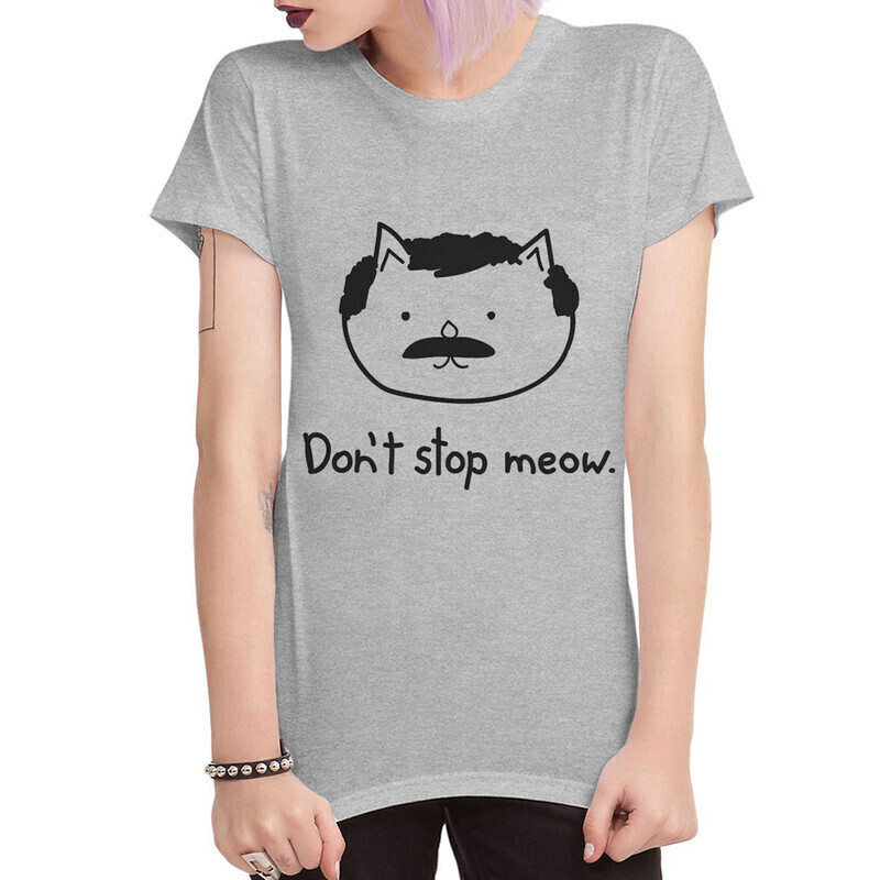 фото Футболка женская dream shirts queen - don't stop meow 10002451 серая 2xl