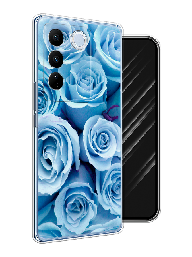 

Чехол Awog на Vivo V27/V27 Pro "Лазурные розы", Голубой, 268450-8