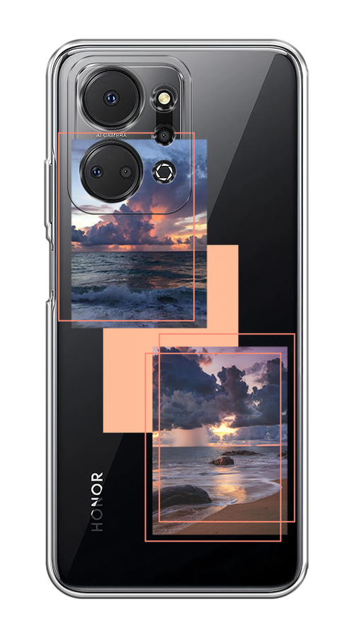 

Чехол на Honor X7A Plus "Sky collage", Розовый;прозрачный;синий, 6121850-1