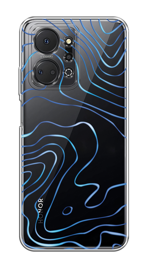 

Чехол на Honor X7A Plus "Blue lines", Прозрачный;синий, 6121850-1
