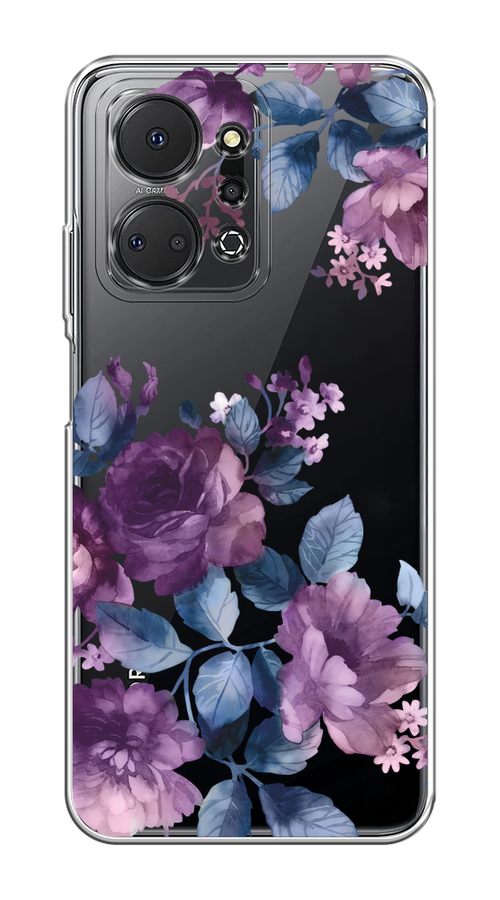 

Чехол на Honor X7A Plus "Purple Blossoms", Синий;фиолетовый, 6121850-1