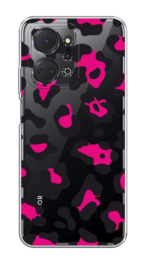 

Чехол на Honor X7A Plus "Pink cow spots", Черный;розовый, 6121850-1