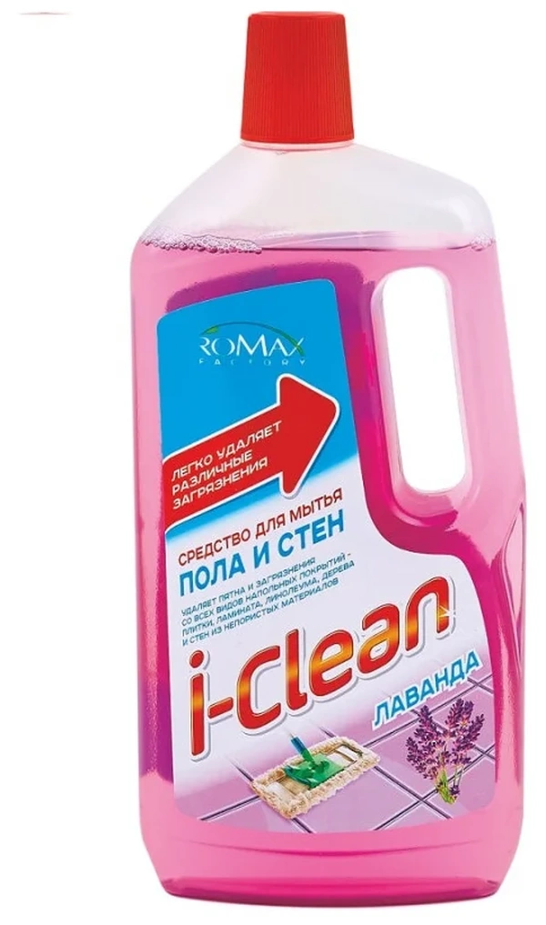 фото Средство для мытья пола и стен romax i-clean лаванда, 1000 мл