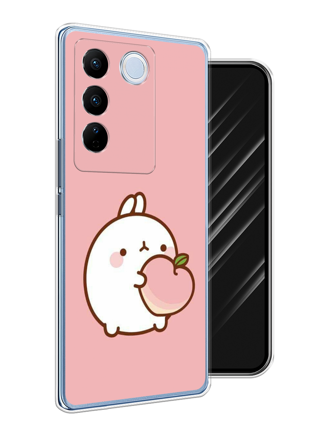 

Чехол Awog на Vivo V27/V27 Pro "Кролик с персиком", Розовый;бежевый, 268450-1