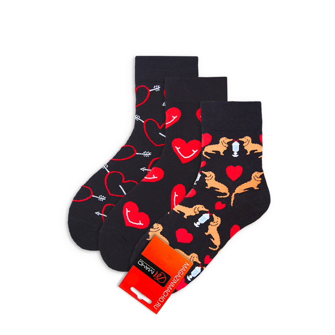 Подарочный набор носков унисекс Мачо 14ФЕВРАЛЯ/ДляЛюбимых разноцветных 36-38
