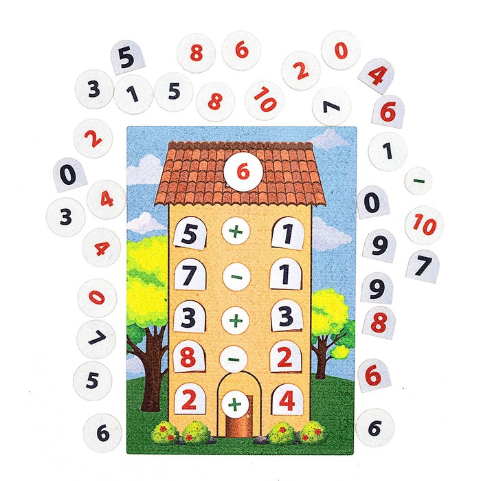 фото Игра-конструктор дом. состав числа, с игровым полем, 48 деталей liplip